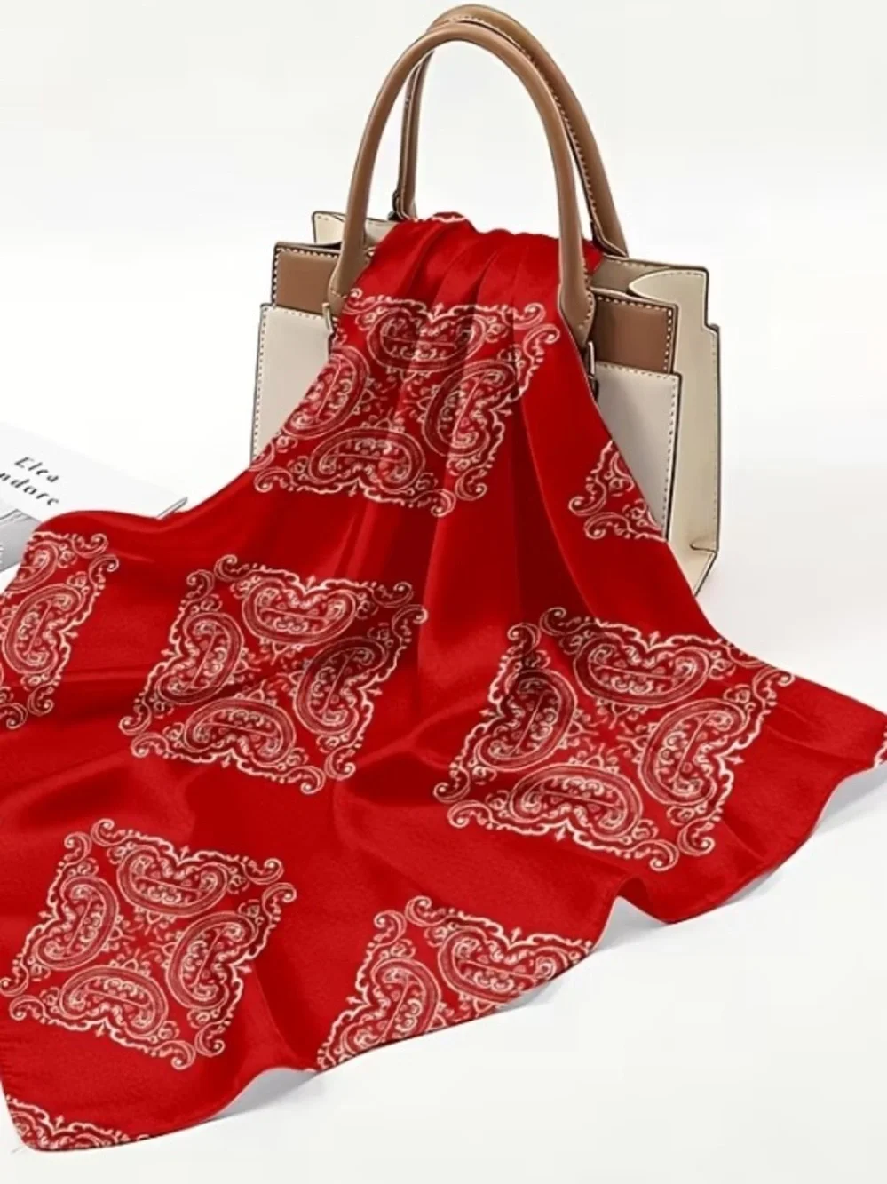 Red Paisley Silk Scarf